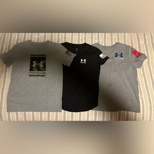 Under Armour Kids Freedom Tees - Black and Gray